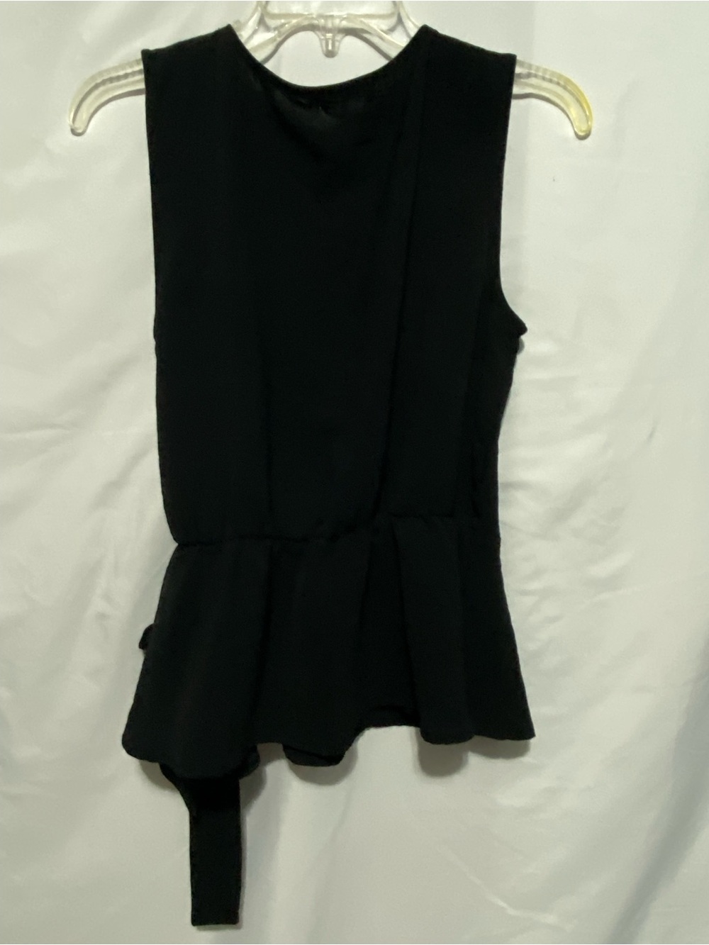 Timing Black Sleeveless Peplum Tank with Side Tie